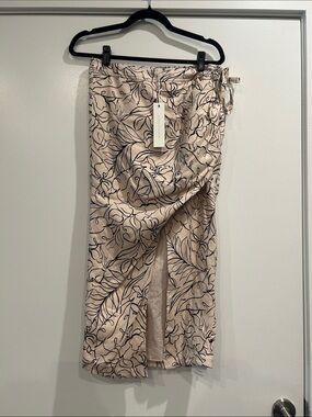 NWT Jonathan Simkhai Linen Wrap skirt midi size 6